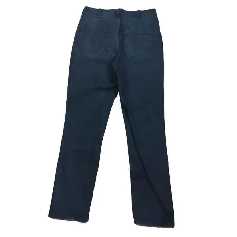AMO Women’s Size 30 Button Fly Jeans Dock Ultra High-Rise Slim Jeans BLACK